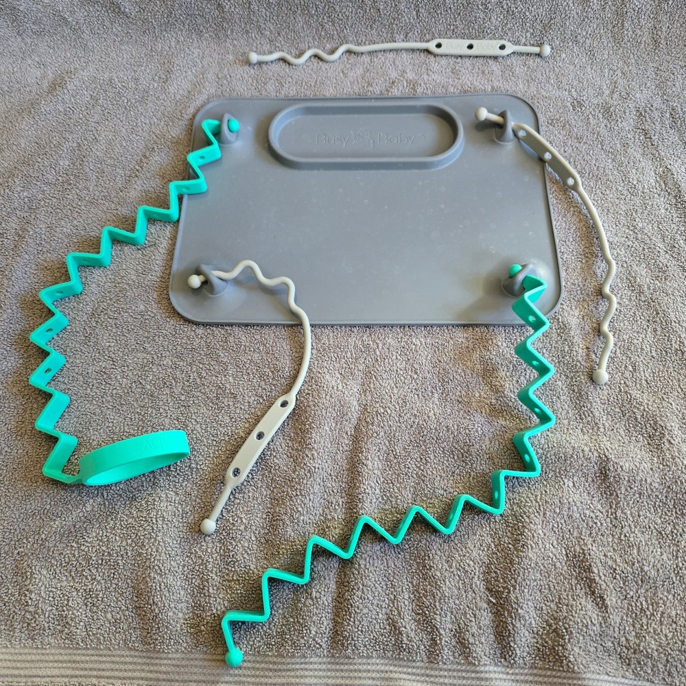 Busy Baby Silicone Placemat Toy Tether Set Kids One Size Gray Teal Suction Mat